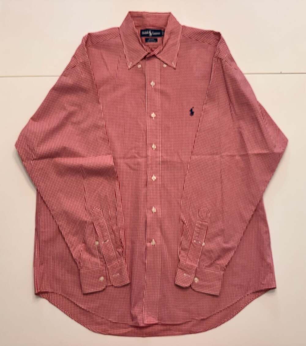 Ralph Lauren Blake 100% Cotton Red and White Gingham Button-Down Shirt
